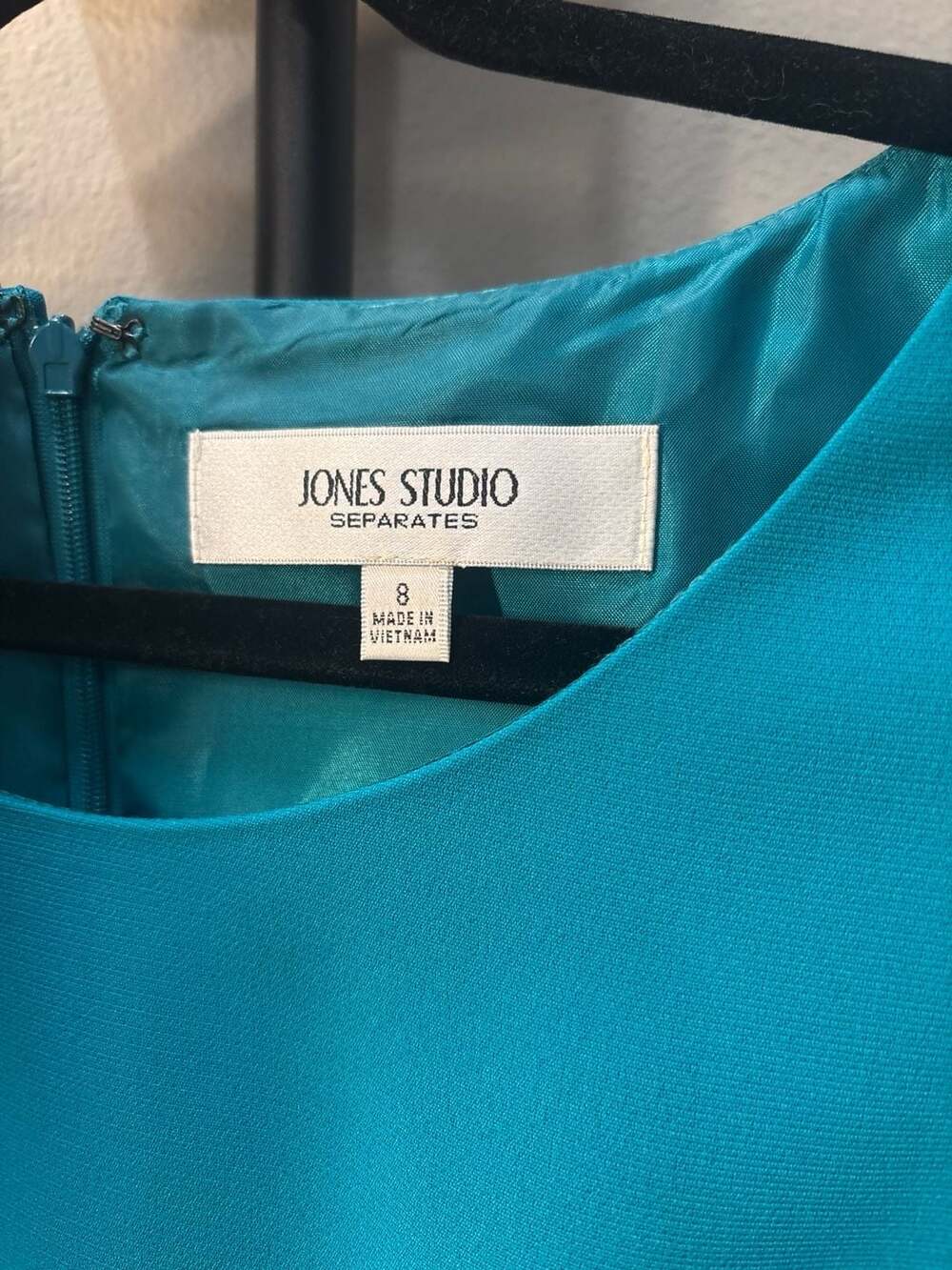 Jones Studio Separates Teal Blue Sleeveless Lined Sheath Dress Size 8 - Picture 2 of 9
